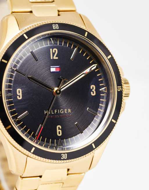 tommy hilfiger watch gold black