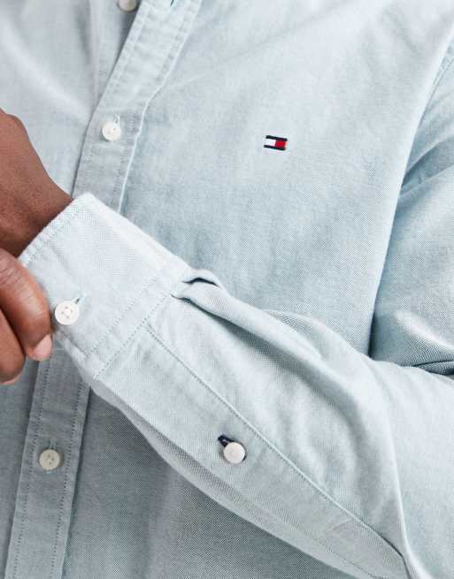 Tommy Hilfiger – Bladozielony koszula oxford o regularnym kroju, 4 z 5