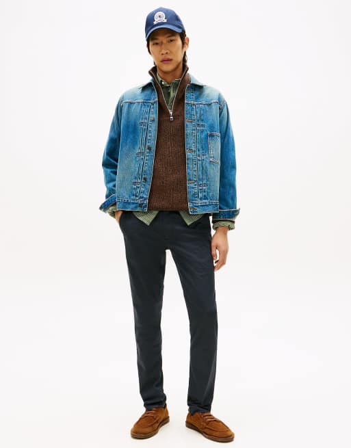 Tommy Hilfiger - Bleecker - Pantalon slim texturé - Bleu foncé