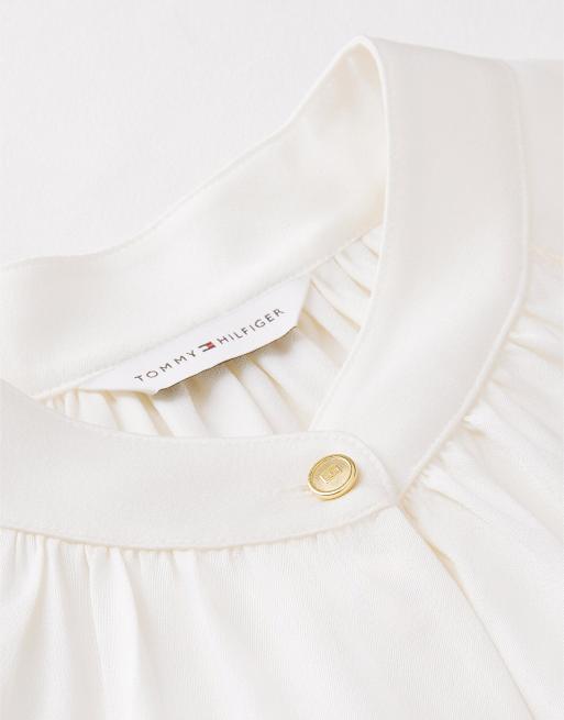 Tommy Hilfiger blouse satin coupe regular festive blanche, 6 de 6