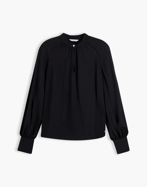 Tommy Hilfiger blouse satinée coupe regular noire, 5 de 6