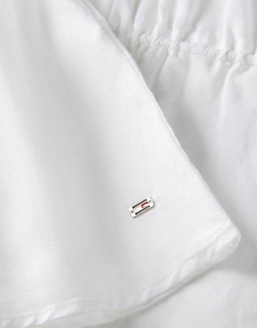 Tommy Hilfiger blouse smock sans manches en lin, coupe regular, écru, 6 de 6