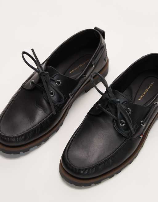 Tommy Hilfiger boat shoes in black, 2 of 4