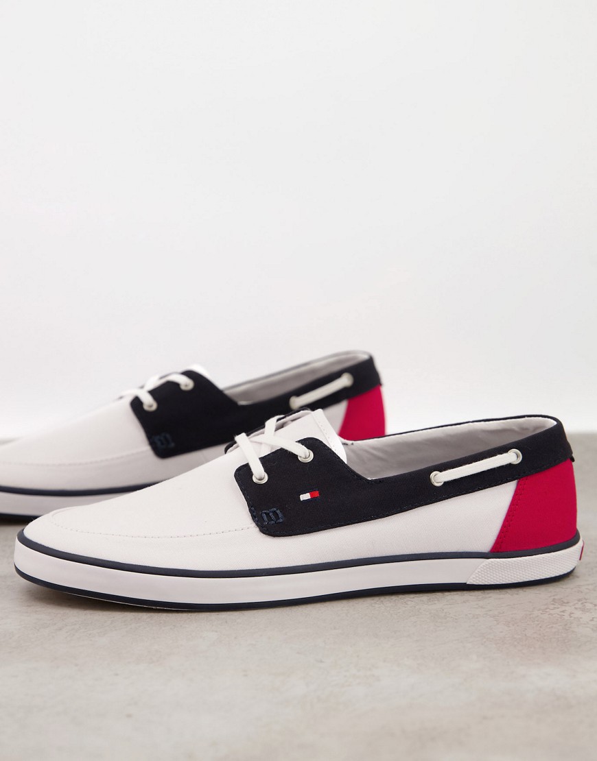 Tommy Hilfiger boat shoes in white