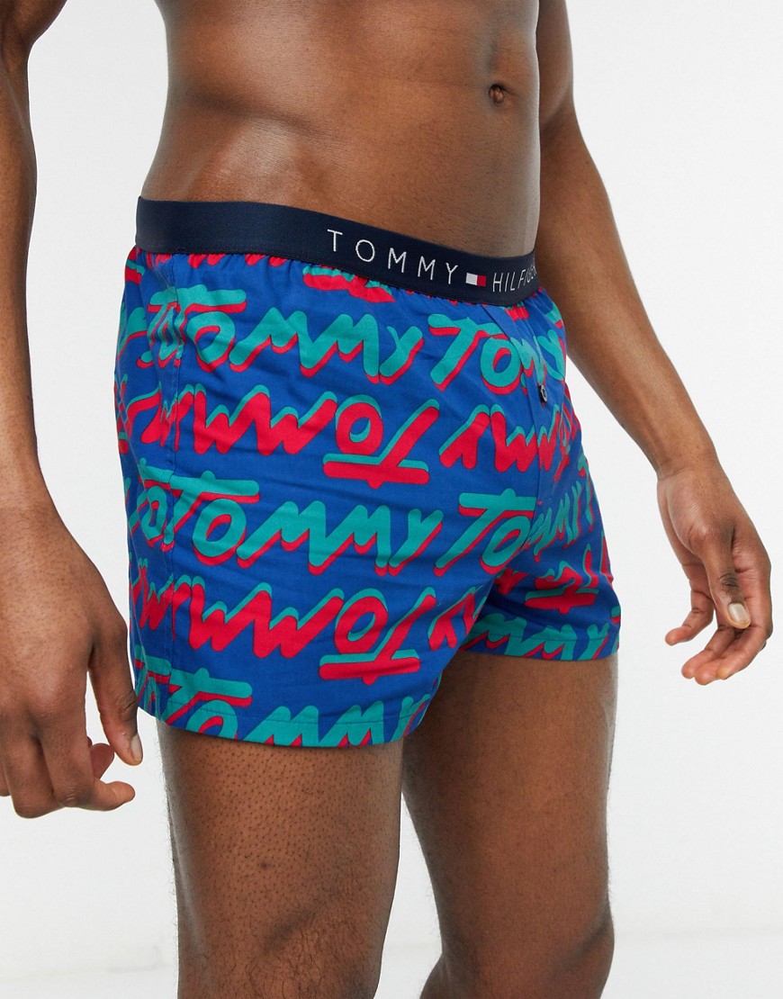 Tommy Hilfiger bold type woven boxers-Blue