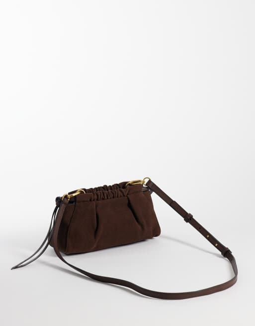 Tommy Hilfiger - Bolso pequeño marrón de ante auténtico suave, 4 de 4