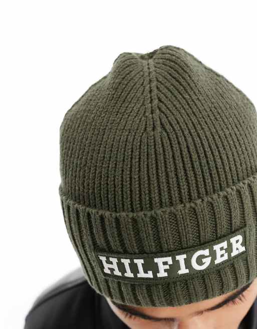 Bonnet En Coton Mélangé Army Green Tommy Hilfiger - Homme