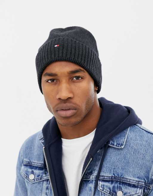 Tommy Hilfiger Bonnet en coton pima et cachemire Noir