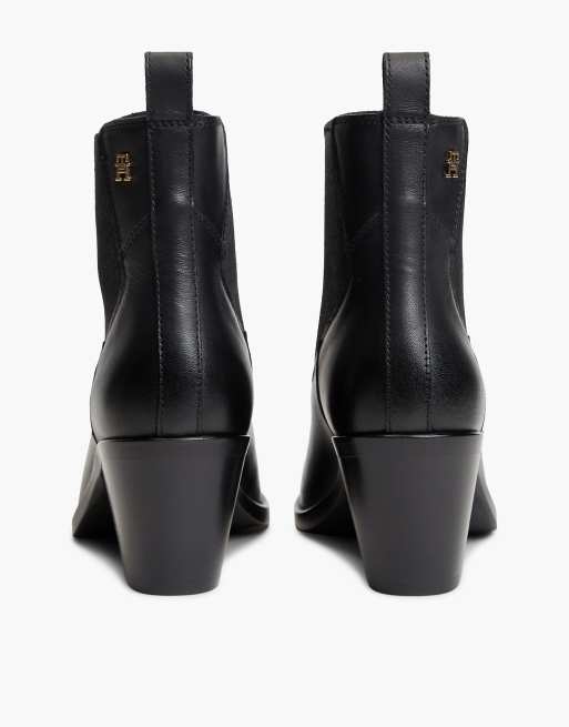 Tommy Hilfiger Boots Chelsea western en cuir noir, 4 de 7