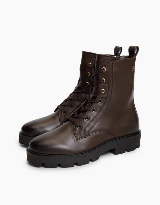Tommy Hilfiger bottes à lacets TH monogram marron foncé, 2 de 7