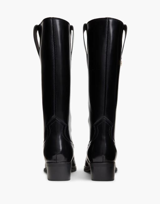 Tommy Hilfiger bottes cowboy en cuir à monogramme TH noires, 4 de 7