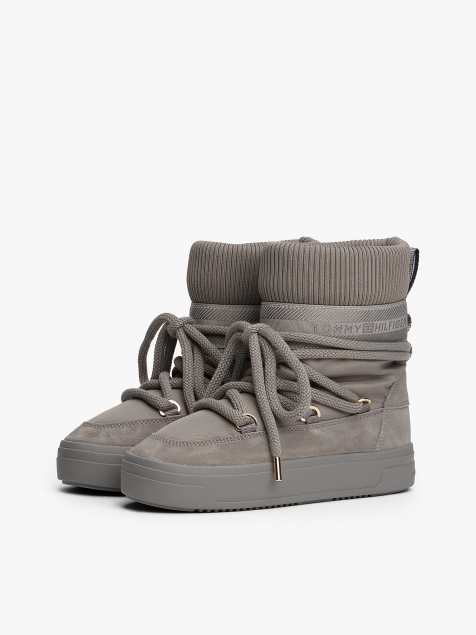 Tommy Hilfiger - Bottes de neige imperméables à lacets - Gris foncé - view 1