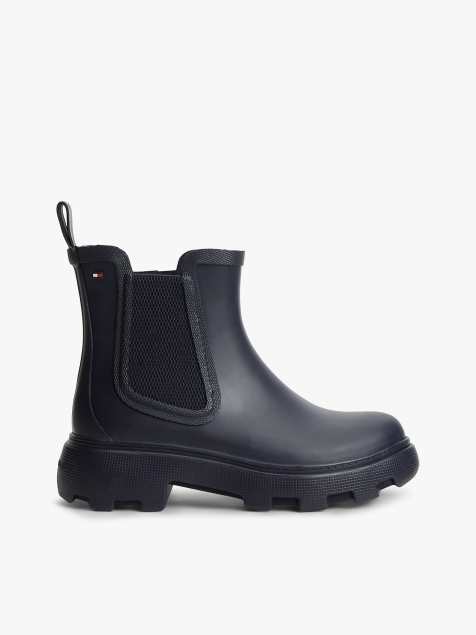 Tommy Hilfiger bottes de pluie à drapeau caoutchouté en bleu foncé - view 1