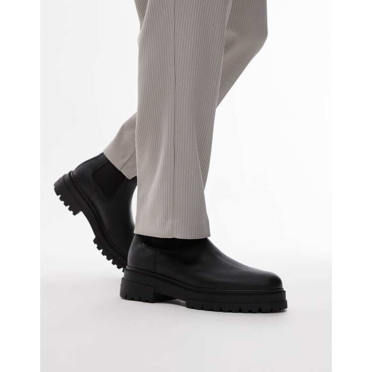 Tommy Hilfiger Bottines Chelsea chunky en cuir Noir ASOS