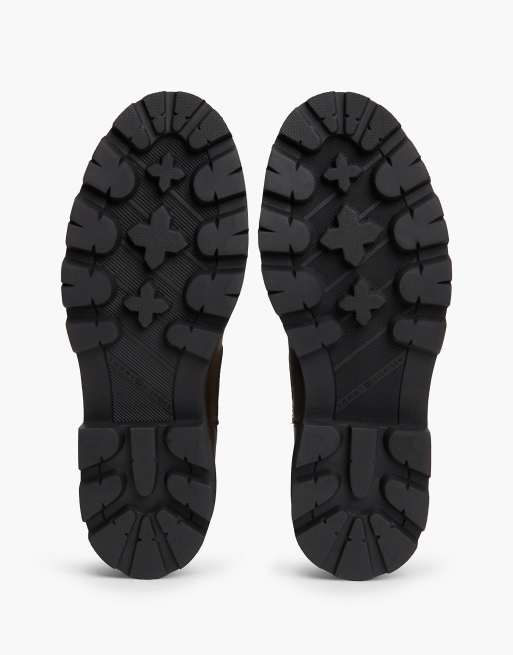 Tommy Hilfiger bottines Chelsea hautes à crampons en cuir marron foncé, 5 de 7