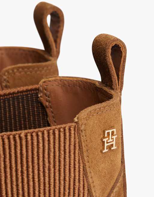 Tommy Hilfiger bottines Chelsea western en daim marron, 6 de 7