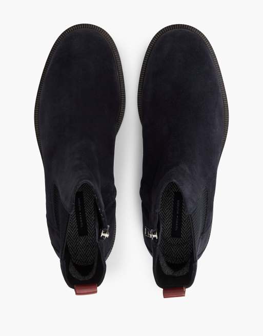Tommy Hilfiger bottines Chelsea zippées à semelle crantée en bleu foncé, 3 de 7