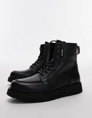 Tommy Hilfiger - Bottines en cuir à lacets - Noir