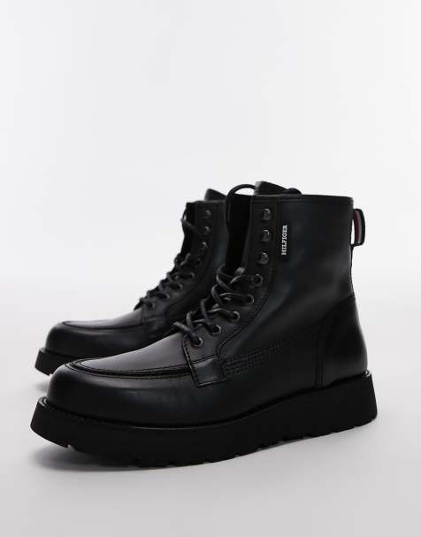 Tommy Hilfiger - Bottines en cuir à lacets - Noir - view 1
