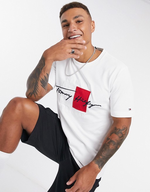 Tommy Hilfiger box signature relaxed fit t-shirt in white