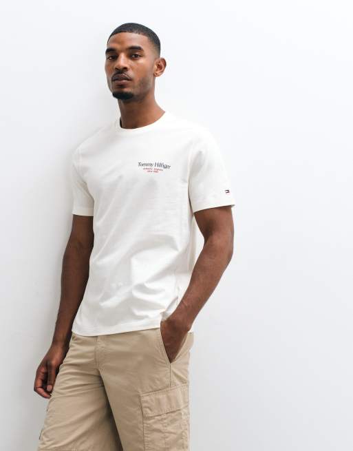 Tommy Hilfiger boxy fit logo T-shirt i creme, 4 af 5