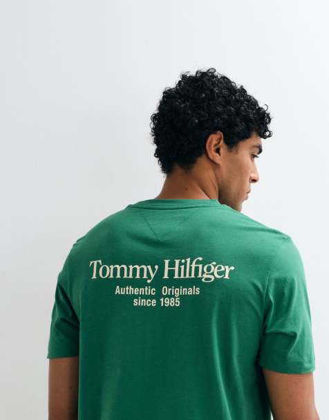 Tommy Hilfiger boxy fit logo t-shirt in green - view 1