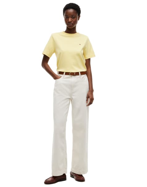 Tommy Hilfiger Boxy interlock knit t-shirt in yellow