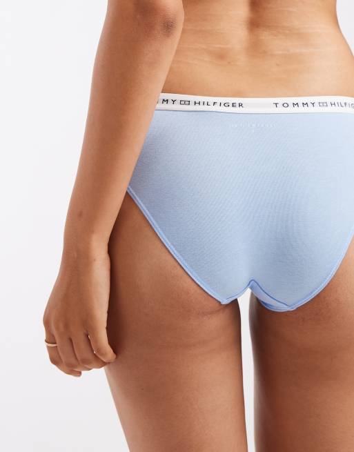 Tommy Hilfiger - braguita de bikini de algodón azul claro, 4 de 4
