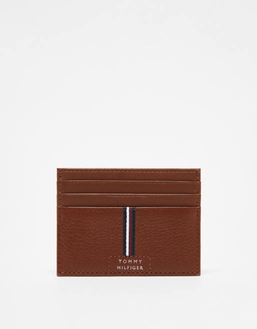 Tommy Hilfiger – Brązowe etui na karty ze skóry premium