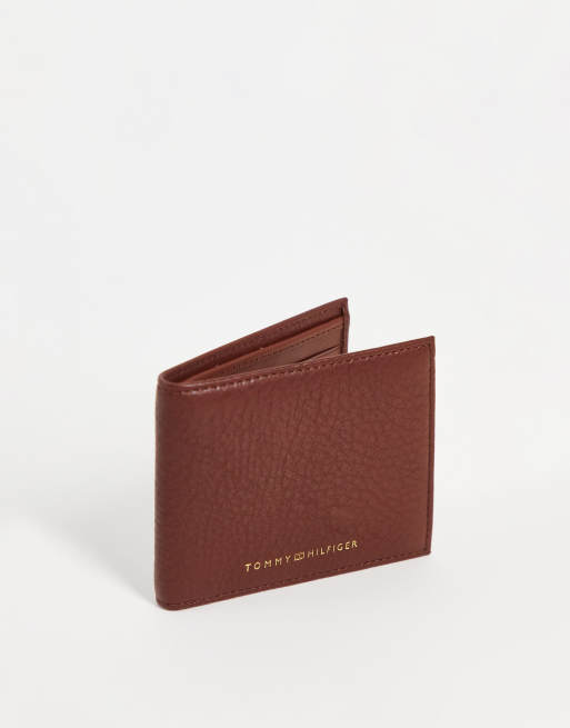 Tommy Hilfiger – Brązowy portfel ze skóry premium