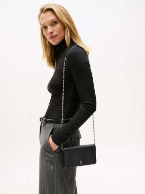 Tommy Hilfiger - Brieftasche in Schwarz mit Hilfiger-Logo und Kettenträger