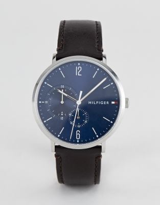 tommy hilfiger brooklyn leather watch 40mm