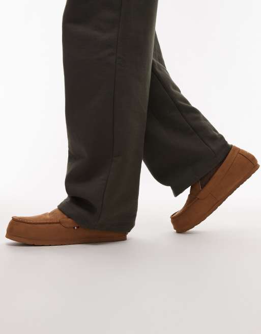 Tommy Hilfiger – Bruna mockasintofflor i mocka, 4 av 4