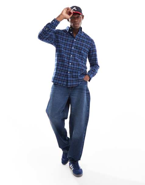 Tommy Hilfiger brushed check shirt in dark blue - view 1