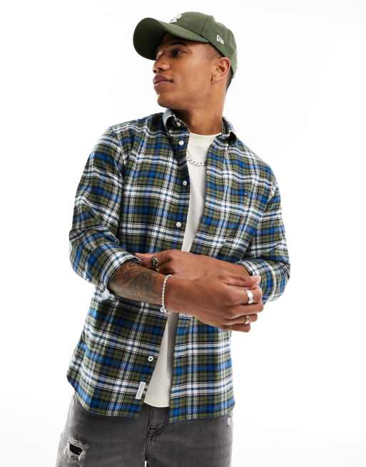 Tommy hilfiger best sale green check shirt