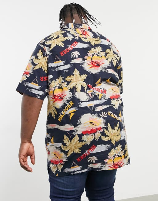 Tommy hilfiger hawaiian sale shirt