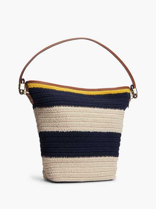 Tommy Hilfiger Bucket Bag mit Logo-Applikation aus Webstoff in Blau, 3 von 5