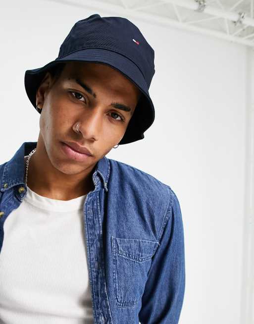 Tommy Hilfiger bucket small ASOS with navy flag logo hat in 