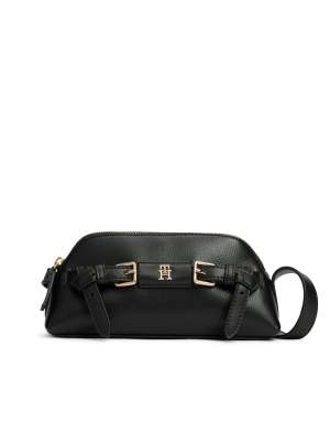 Tommy Hilfiger buckle micro crossbody bag in black