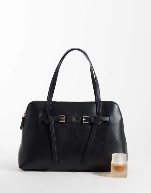 Tommy Hilfiger buckle tote bag in black, 2 of 4