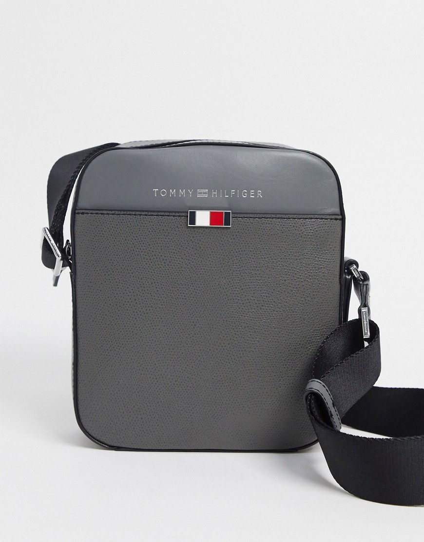 Tommy Hilfiger business leather mini reporter bag-Grey