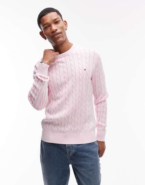 Tommy Hilfiger Cable knit washed jumper in light blue - view 1