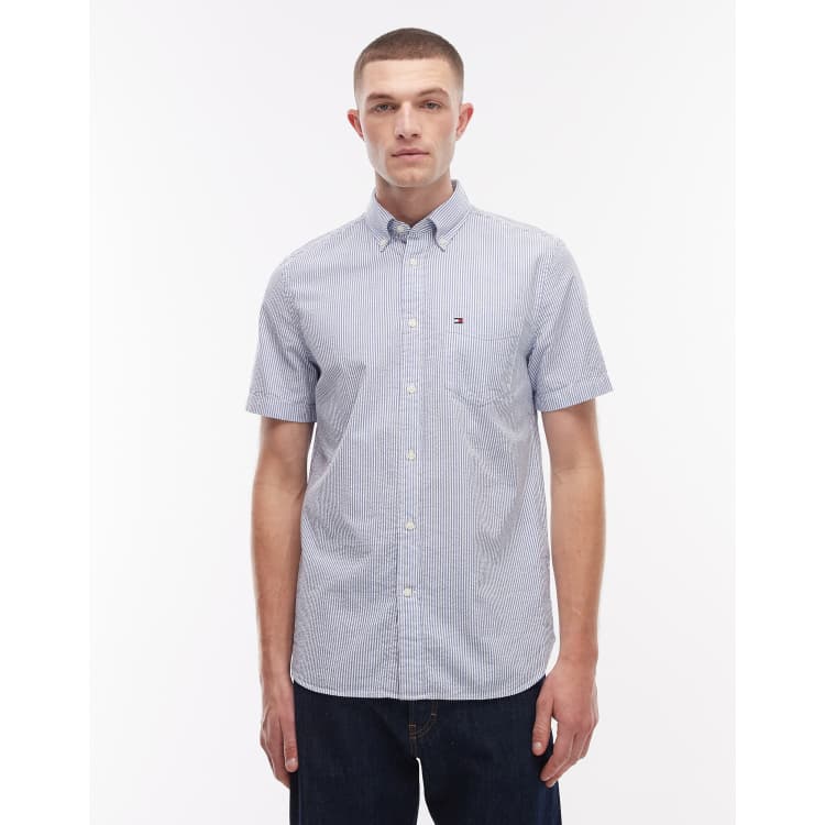 Uniplay - 499 Camicia a maniche corte a righe bianche e blu