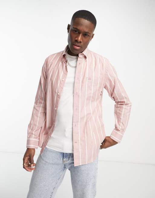 Tommy Hilfiger Camicia a maniche lunghe a righe rosa regular fit