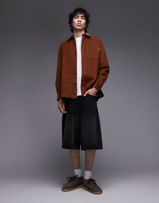 Tommy Hilfiger - Camicia giacca marrone in tessuto a coste, 2 di 5