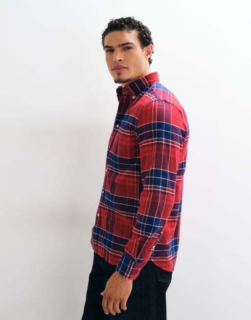 Tommy Hilfiger - Camicia in flanella rossa scozzese, 2 di 5