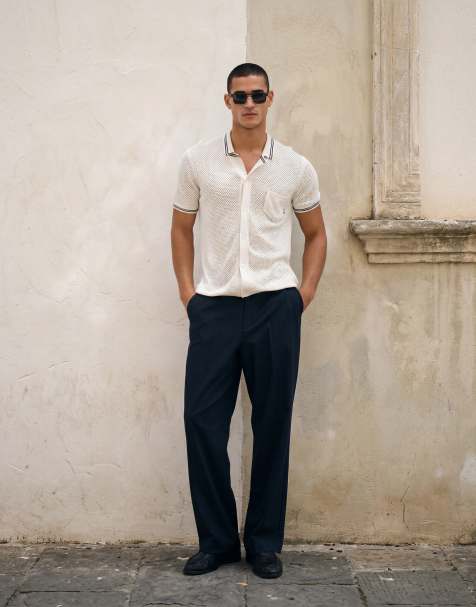 Tommy Hilfiger - Camicia in maglia traforata color avorio - view 1