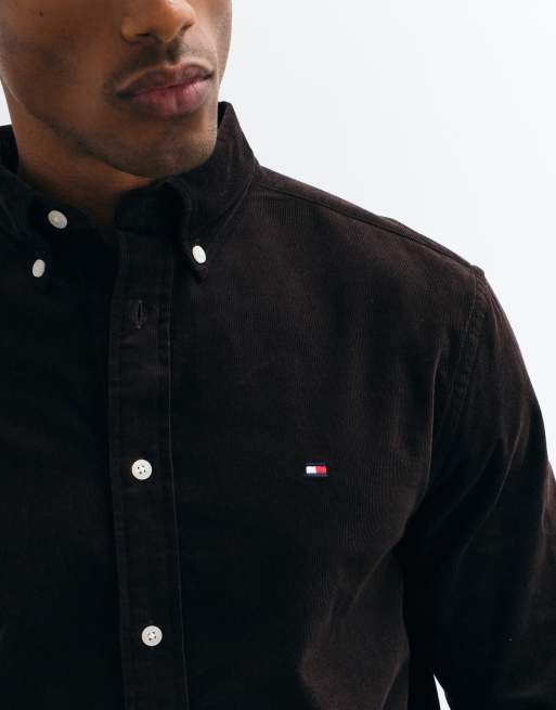 Tommy Hilfiger camicia in velluto a coste marrone, 4 di 5