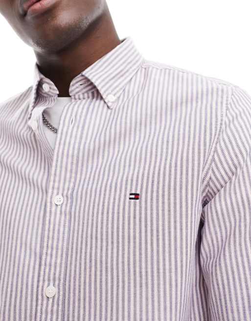 Tommy Hilfiger - Camicia Oxford a righe blu navy, 3 di 4