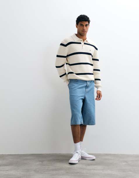 Tommy Hilfiger - camisa rugby de punto gofrado en crema - view 1